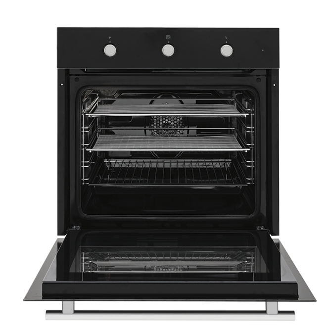 Baumatic Bo5M Black Glass Electric Oven - 10Amp Plug Connection Oven