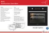 Baumatic BO7C European Made Black Glass Electric Oven - 10amp Plug Connection