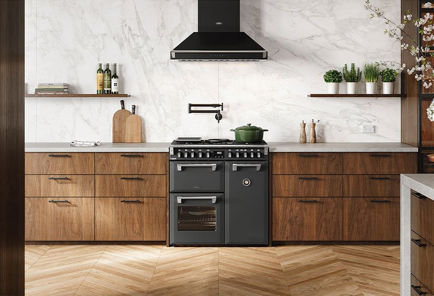 Belling BRDX90DFAN 90cm Richmond Deluxe Dual Fuel Freestanding Oven, Split Ovens, Anthracite