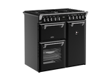 Belling BRDX90DFBL 90cm Richmond Deluxe Dual Fuel Freestanding Oven, Split Ovens, Black