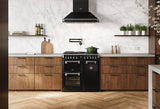 Belling BRDX90DFBL 90cm Richmond Deluxe Dual Fuel Freestanding Oven, Split Ovens, Black