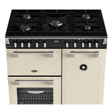 Belling BRDX90DFCR 90cm Richmond Deluxe Dual Fuel Freestanding Oven, Split Ovens, Cream
