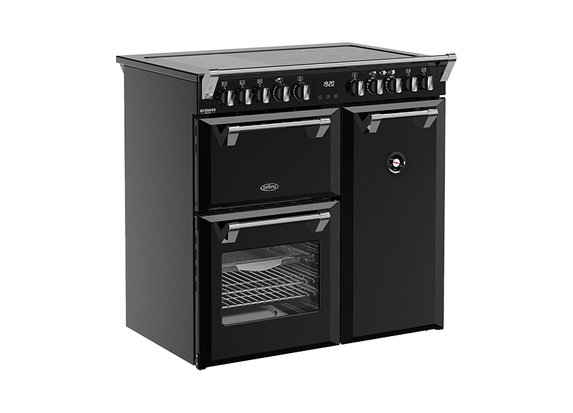 Belling BRDX90INDBL Richmond Deluxe 90cm 5 Zone Induction Range Cooker - Black