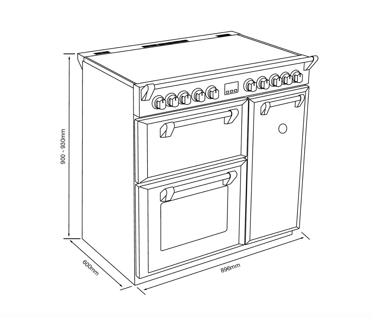 Belling BRDX90INDAN Richmond Deluxe 90cm 5 Zone Induction Range Cooker - Anthracite