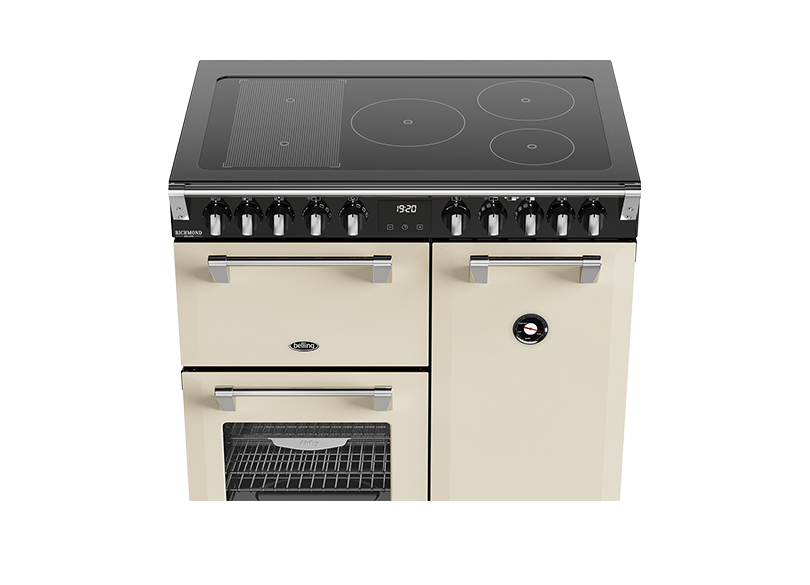 Belling BRDX90INDCR Richmond Deluxe 90cm 5 Zone Induction Range Cooker - Cream