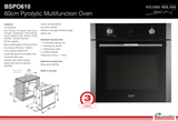 Baumatic BSPO610 Studio Solari Black Glass Pyrolytic Cleaning Electric Oven - SALE