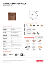 Franke Mythos Masterpiece Single Bowl Sink 440mm Copper, BXM210-40CP