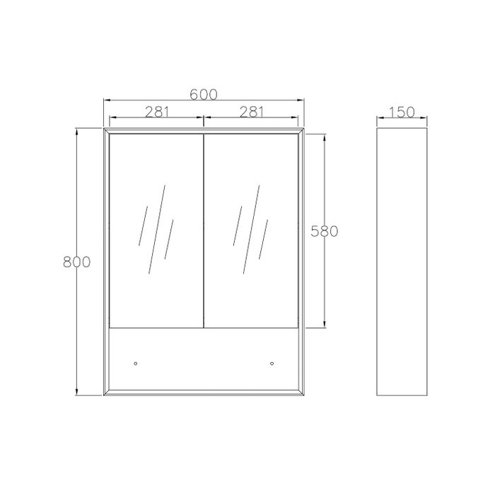 Otti BYSV600N Byron 600mm Wood Grain Oak Shaving Cabinet