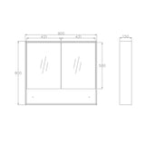 Otti BYSV900N Byron 900mm Wood Grain Oak Shaving Cabinet