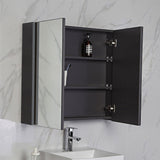 Bella Pencil Edge Mirror Shaving Cabinet Matte Black / 600mm Mirrors & Cabinets