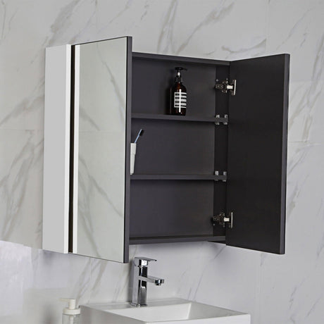 Bella Pencil Edge Mirror Shaving Cabinet Matte White / 600mm Mirrors & Cabinets