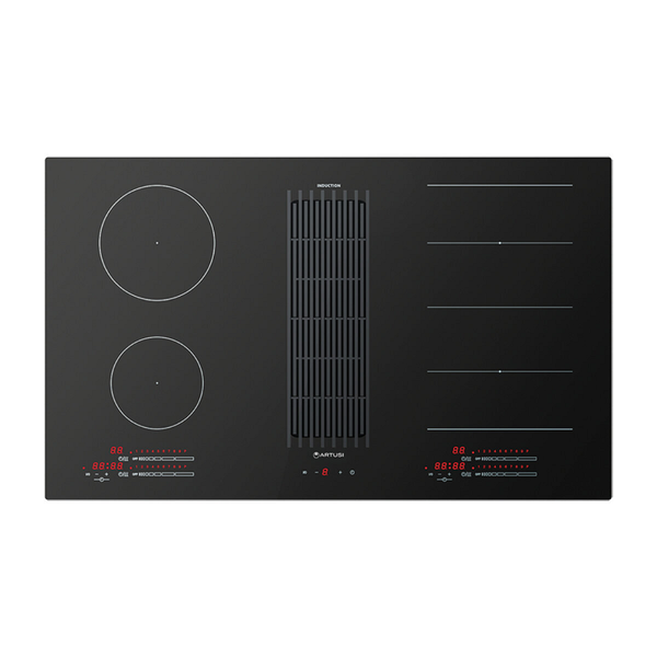 Artusi AID864DD 86cm 4 Zone Induction Cooktop with Built-In Extraction, Black