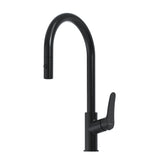Oliveri Verona Pullout Gooseneck Sink Mixer, Matte Black, VA306516MB-P