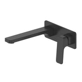 Greens Swept Wall Basin Mixer W/Plate, Matte Black, 186025217