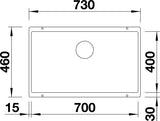Blanco Subline700Ubk5 Granite Kitchen Sink - Super Black Sinks
