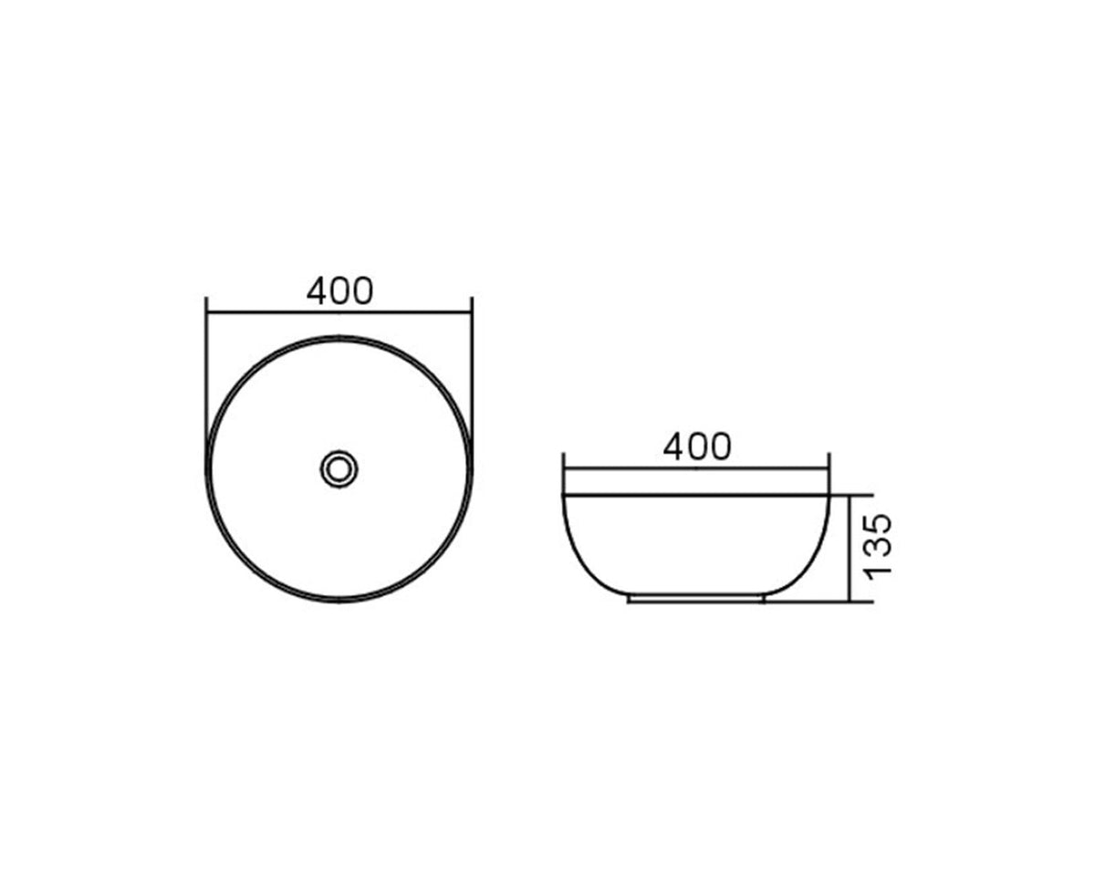 Otti IS4030 Bondi 400x400x135 Above Counter Basin