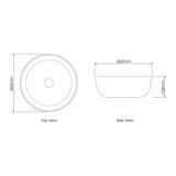 Otti OT3636 Bronte Round 360x360x130 Above Counter Basin