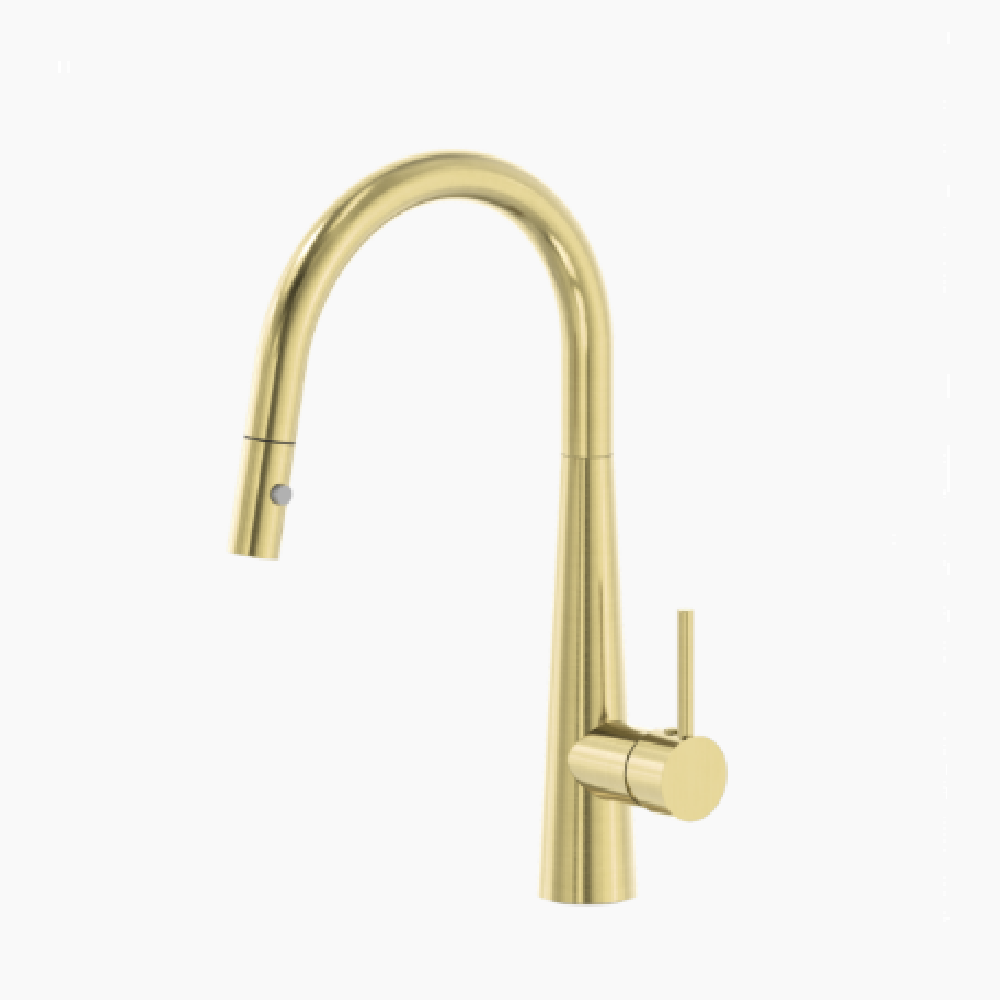 Nero Dolce Pull Out Sink Mixer With Vegie Spray Function Brushed Gold NR581009CBG