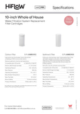 Oliveri C-T-JUMBO10C HiFlow 10-inch Whole of House Replacement Carbon Filter