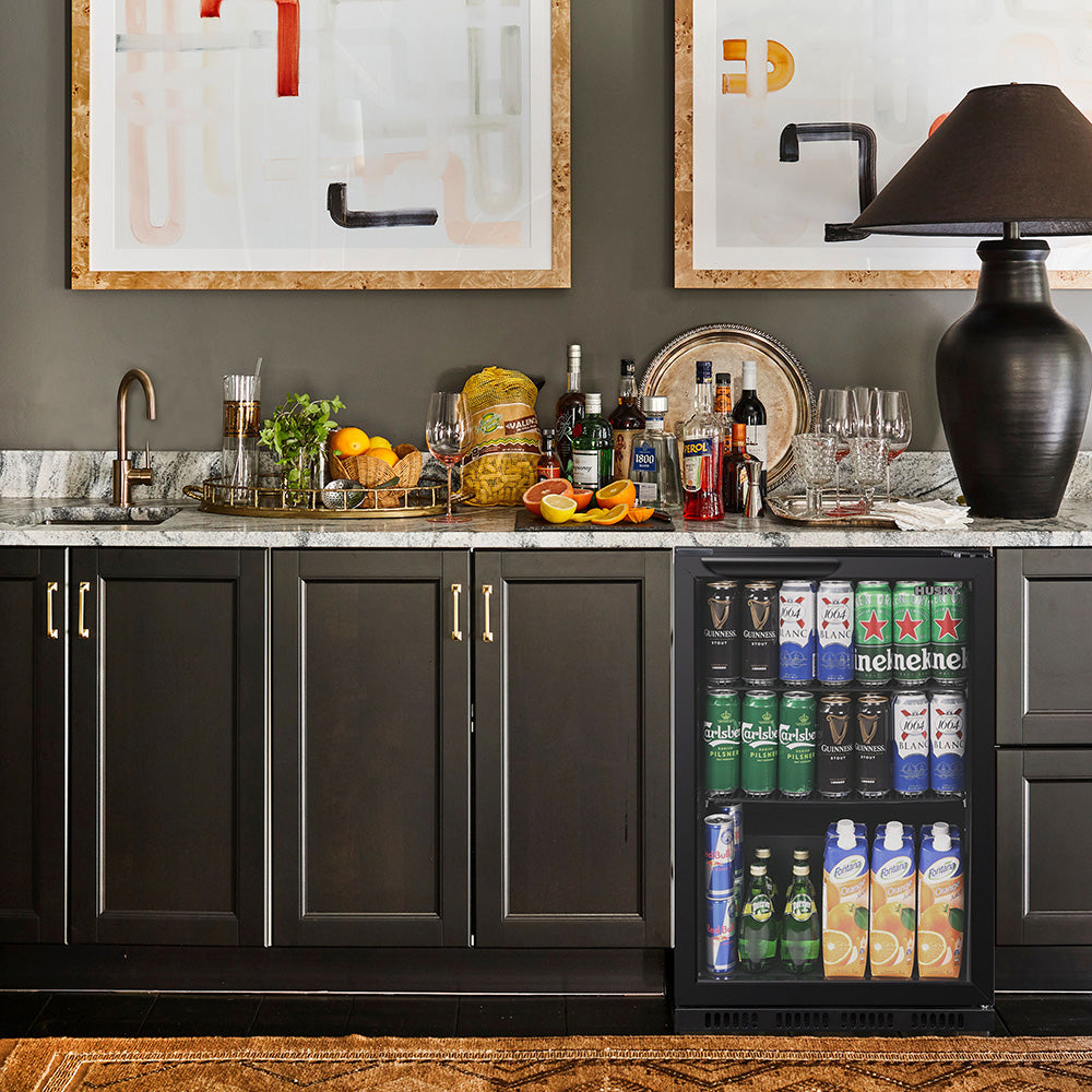 Husky 90L Single Door Homebar Drinks Chiller in Black C1HECO840BKAU