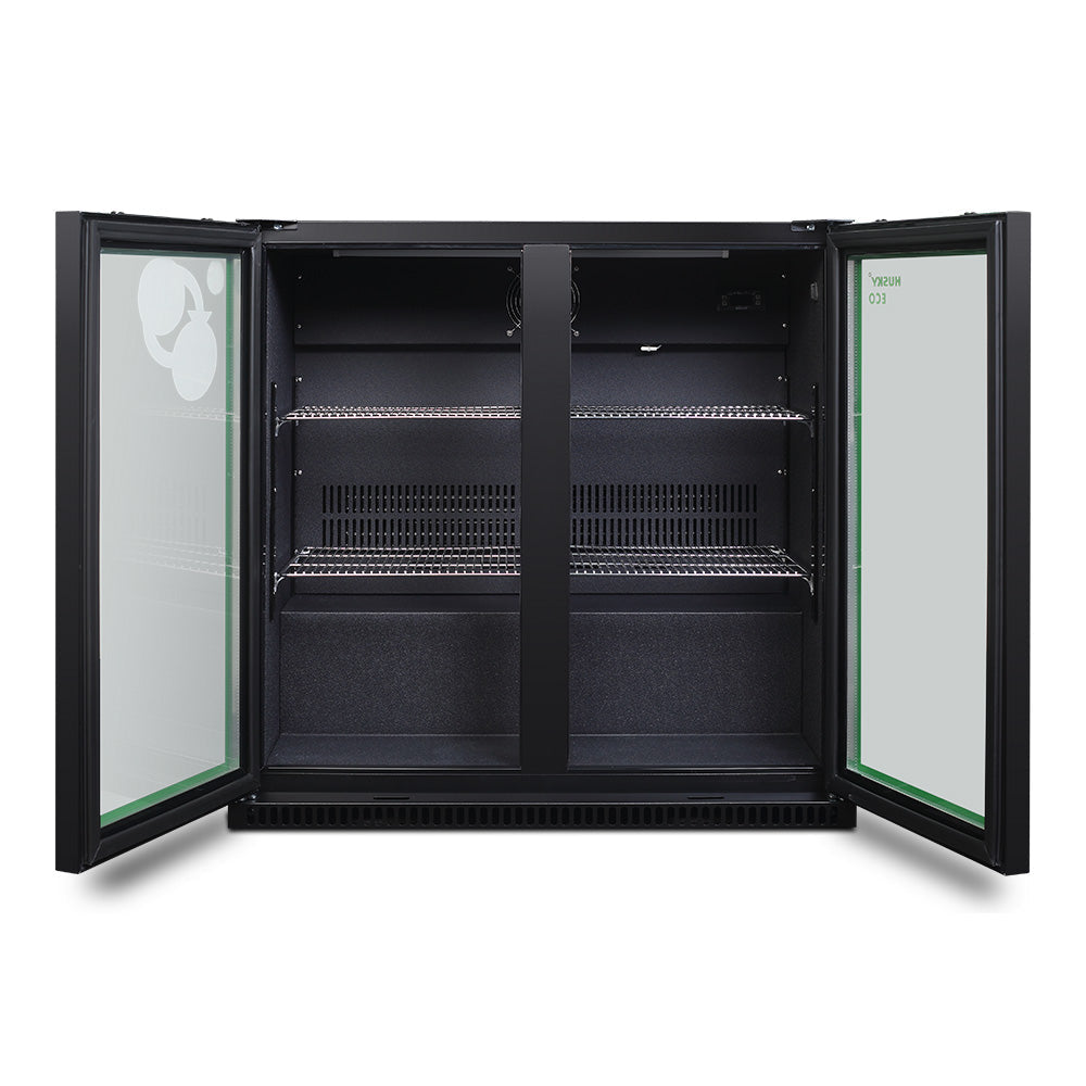 Husky 173L Eco Double Door Back Bar Drinks Chiller in Black C2HECO840BKAU