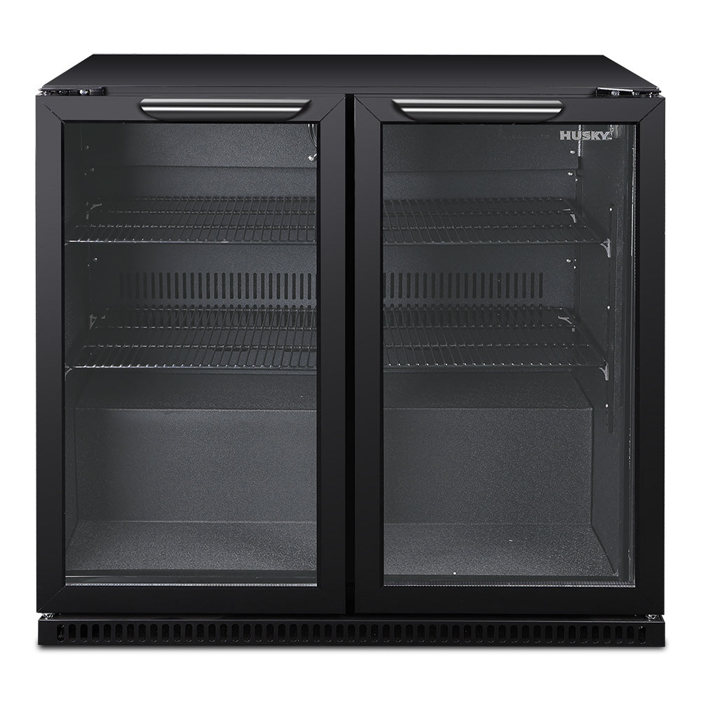 Husky 203L Double Door Homebar Drinks Chiller in Black C2HHMBBKAU