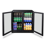 Husky 203L Double Door Homebar Drinks Chiller in Black C2HHMBBKAU