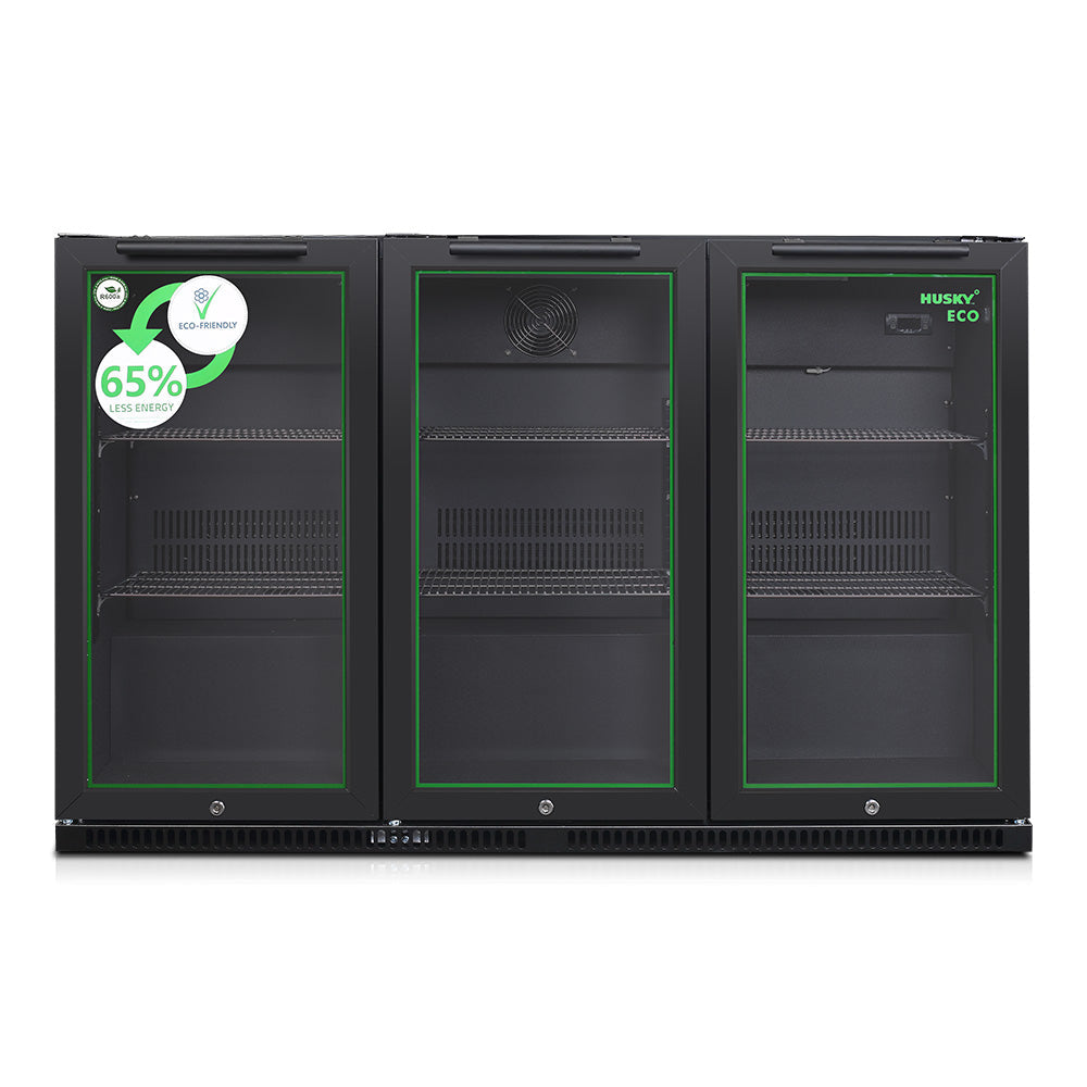 Husky 280L Eco Triple Door Back Bar Drinks Chiller in Black C3HECO840BKAU