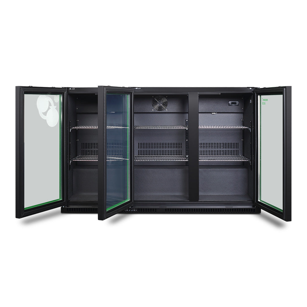 Husky 280L Eco Triple Door Back Bar Drinks Chiller in Black C3HECO840BKAU