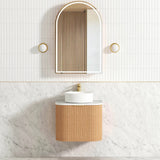 Otti Bondi Wall Hung Vanity, Fluted Woodland Oak