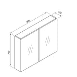 Aulic Bella Shaving Cabinet without Side Boards 600mm CASCXX-600 600 Mirrors & Cabinets