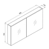 Aulic Bella Shaving Cabinet Without Side Boards 900mm CASCXX-900 900 Mirrors & Cabinets