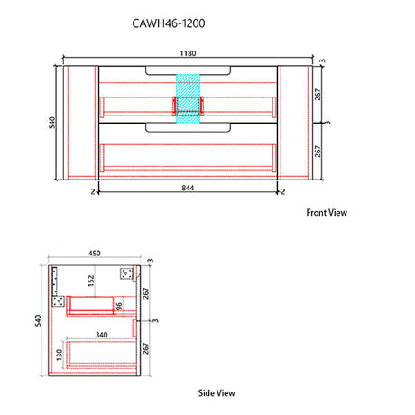 Aulic 1200mm Curva White Fluted Wall Hung Vanity CAWH46-1200-ST Vanity Units
