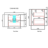 Aulic 900mm Briony Wall Hung Vanity CAWH48-900-ST66 Vanity Units