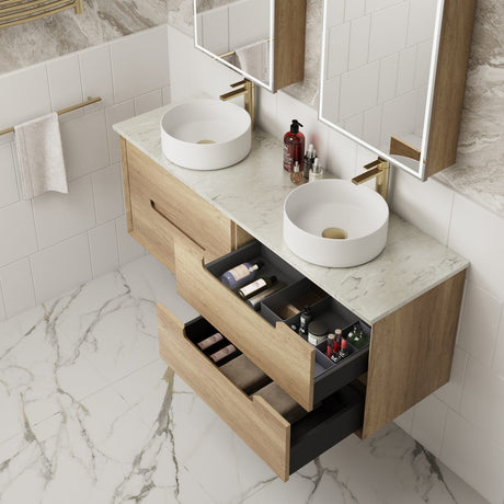 Aulic 1500mm Moreno Double Bowl Wall Hung Vanity CAWH51-1500-ST Vanity Units