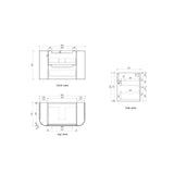 Aulic 900mm Varcelli Tier Wall Hung Vanity CAWH54-900-ST Vanity Units