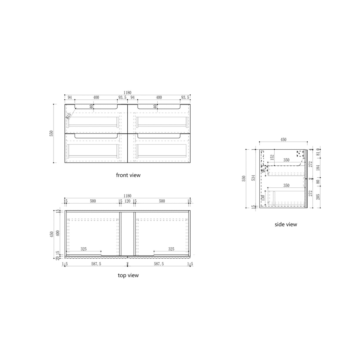Aulic 1200mm Lovina Tier Wall Hung Vanity CAWH55-1200 Vanity Units