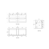 Aulic 1200mm Lovina Tier Wall Hung Vanity CAWH55-1200 Vanity Units