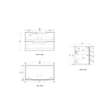 Aulic 900mm Lovina Tier Wall Hung Vanity CAWH55-900 Vanity Units