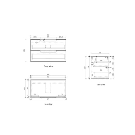 Aulic 900mm Lovina Tier Wall Hung Vanity CAWH55-900 Vanity Units
