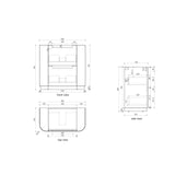 Aulic 900mm Curva Floorstanding Vanity with Solid Surface Top Palis Top CA57-900-ST66FT Vanity Units
