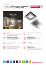 Schweigen CC-PARA2WSP Modular Ceiling Cassette Rangehood x2 with 1600M3/Hr Motor, Stainless Steel