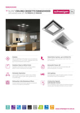 Schweigen CC-PARA3WSE Modular Ceiling Cassette Rangehood x3 with 3200M3/Hr Motor, Stainless Steel