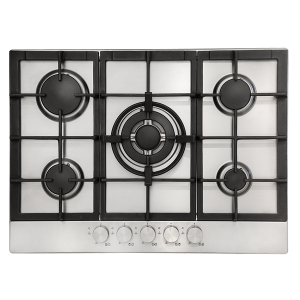 Baumatic CD7SG1 70cm Stainless Steel 5 Burner Gas Cooktop