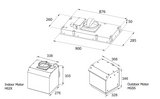Q SERIES CE920HSS-EXTHGIX 90cm Silent Undermount Rangehood, Indoor Motor
