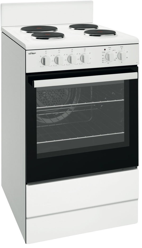 Chef CFE536WB 54cm Freestanding Conventional Electric Oven/Stove - Seconds Discount