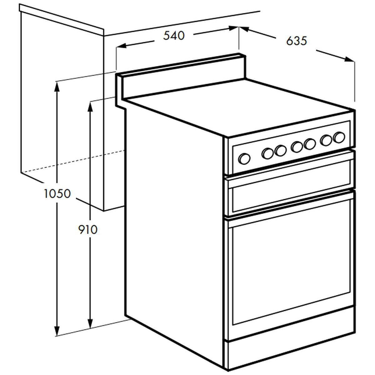 Chef CFG501WCH 54cm White Freestanding Stove - Chef Seconds Discount