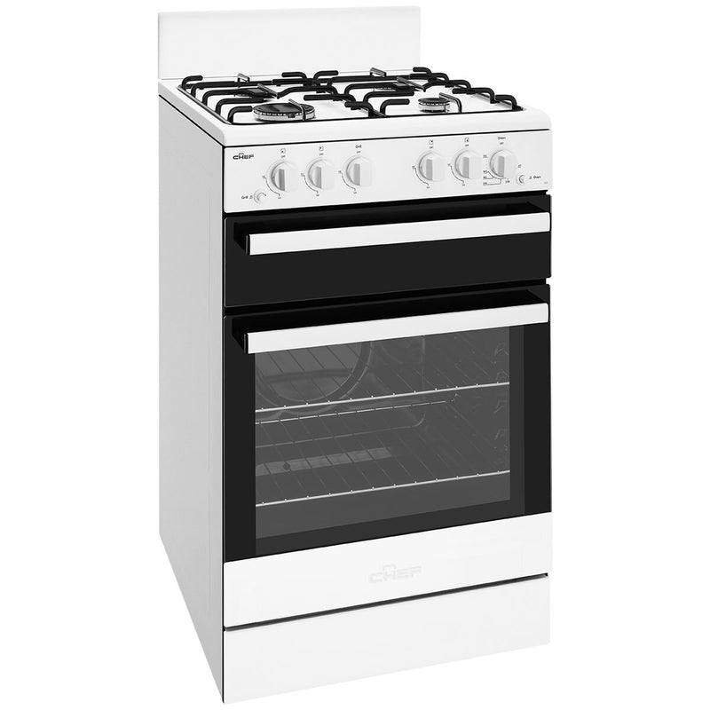 Chef CFG503WCH 54cm White Freestanding Stove - Chef Seconds Discount