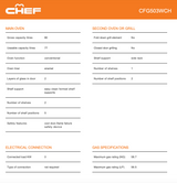 Chef CFG501WCH 54cm White Freestanding Stove - Chef Seconds Discount
