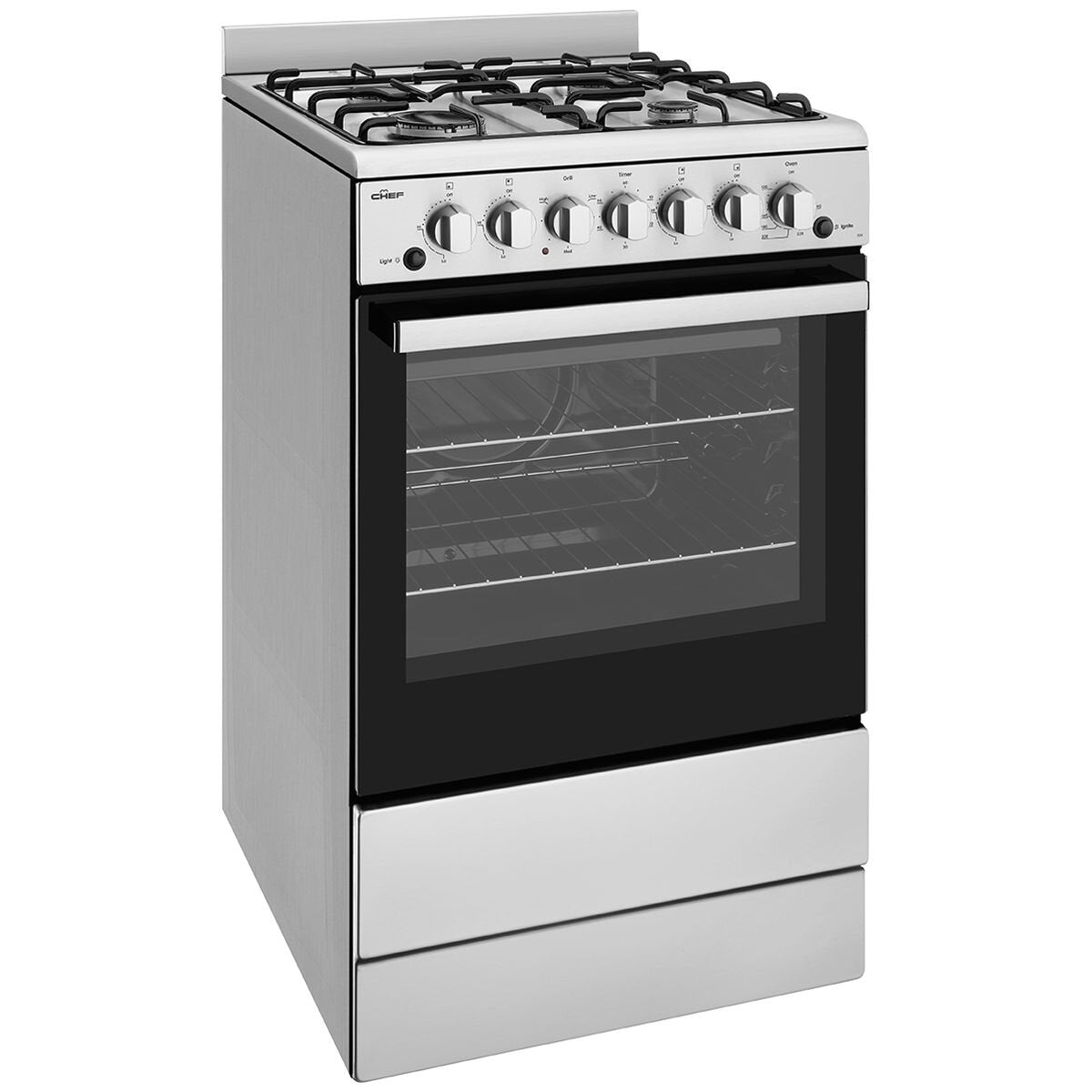 Chef CFG504SCH 54cm Stainless Steel Freestanding Stove - Chef Seconds Discount